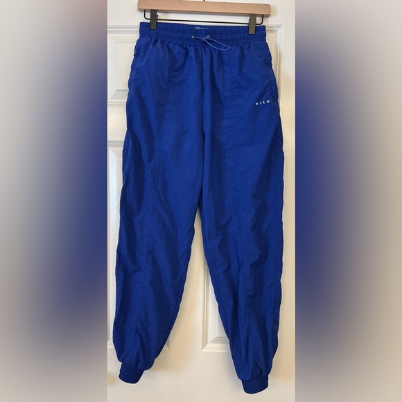 WILO the Label Pants - Wilo the Label Nylon parachute Pants in Blue Surf the Web Size Small